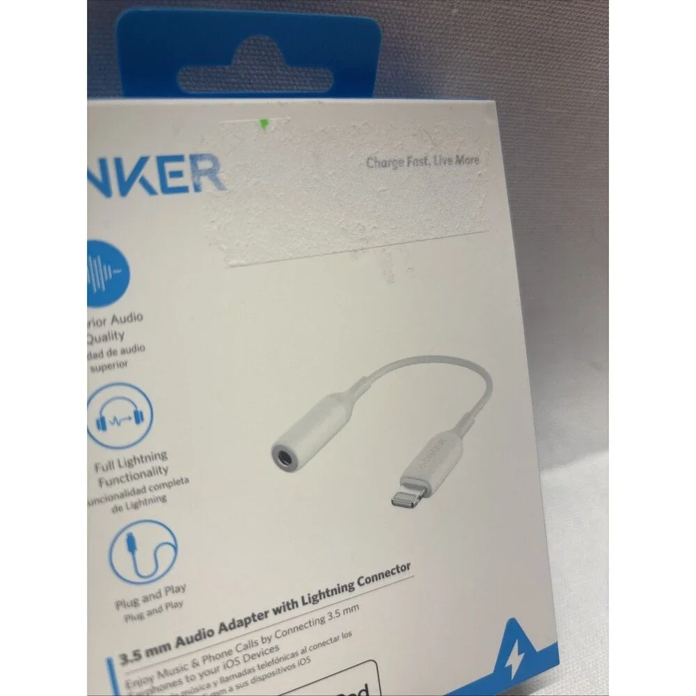 Anker A8193 to 3.5mm Audio Adapter MFi-Certified New Sealed iPad iPhone iPod